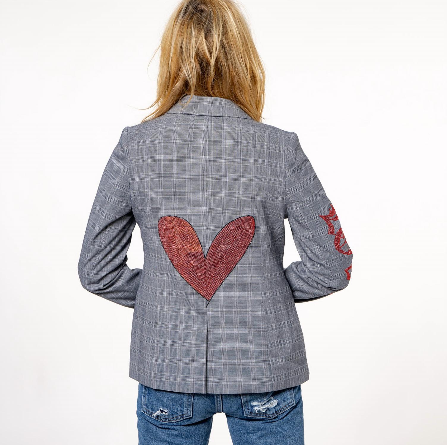 Hipchik - Heart Love Graphic Blazer