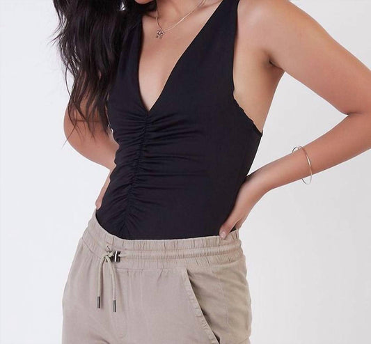 RUCHED FRONT KNIT BODYSUIT