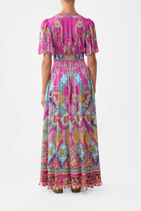 Camilla - Shaped Waistband Dress With Flutter Sleeves