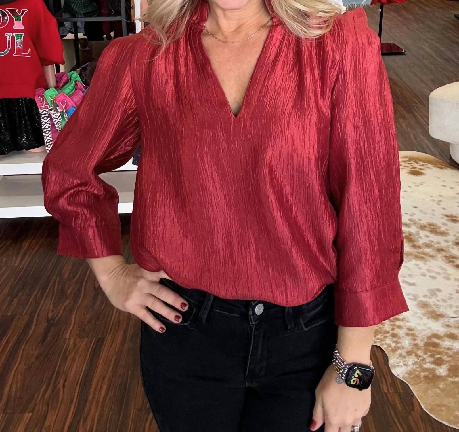 Thml - Pleated 3/4 Sleeve Top