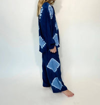 Romi The Brand Kid's Nassau Pant in indigo - kids' joggers - detail view
