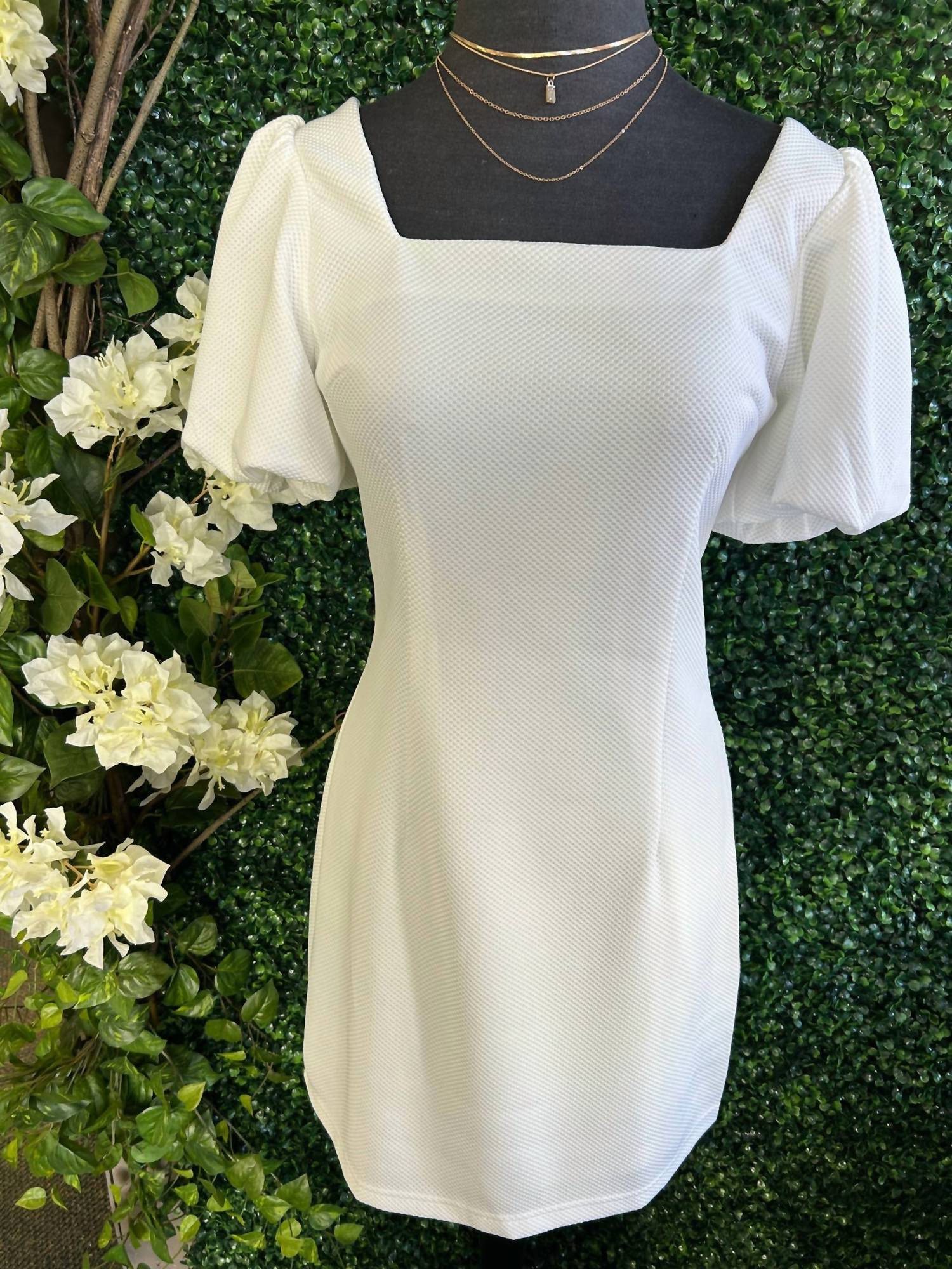 She + Sky - Women's Puff Sleeve Knit Mini Dress