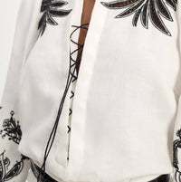 Dorothee Schumacher - Linen Embroidery Puff Sleeve Top