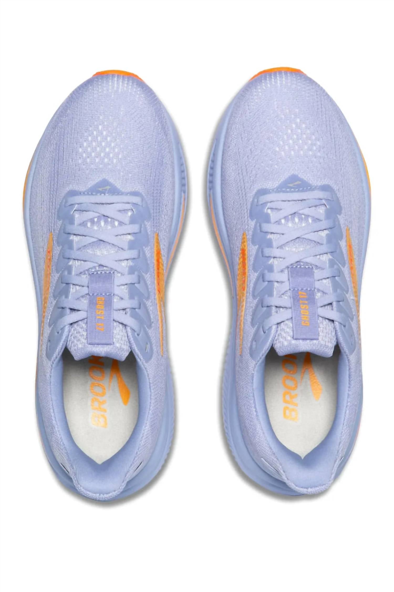 BROOKS Women's Ghost 17 Running Shoe in blue heron white orange - women's shoe - view 4