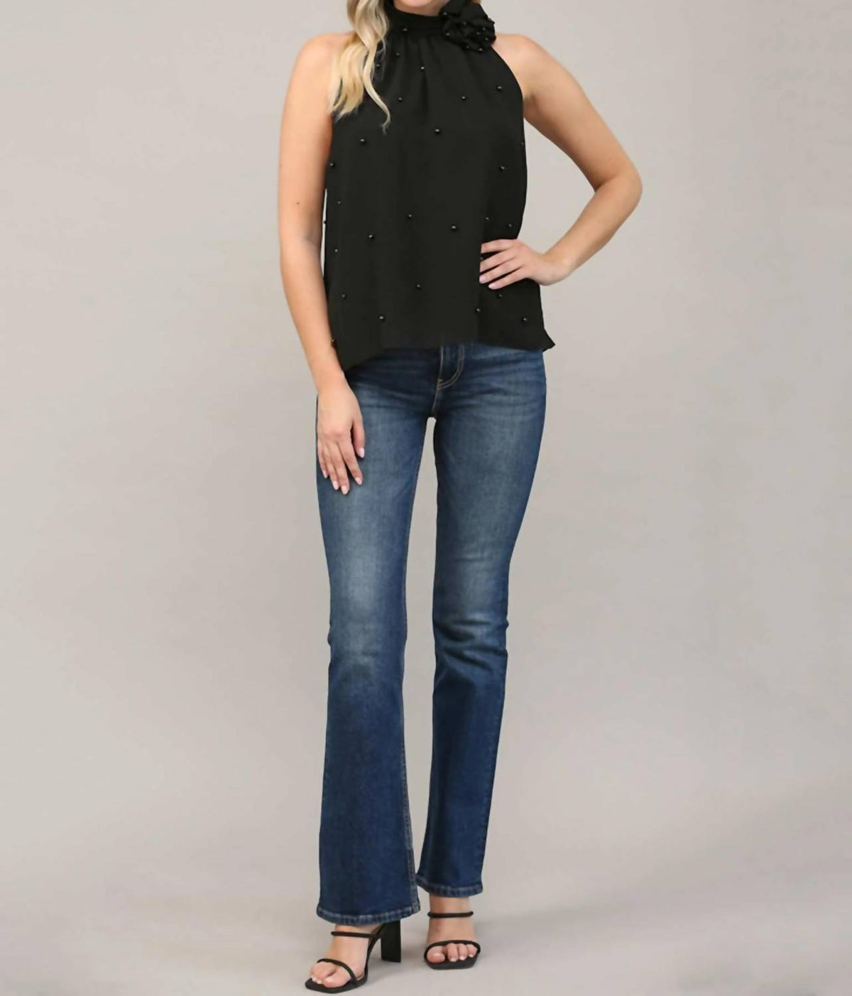 Fate - Pearl Embellished Halter Top