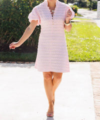Sail To Sable - Puff Sleeve Button Front Dress