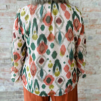 TRIBAL Puff Sleeve Blouse in beige - women's blouse - alternate view
