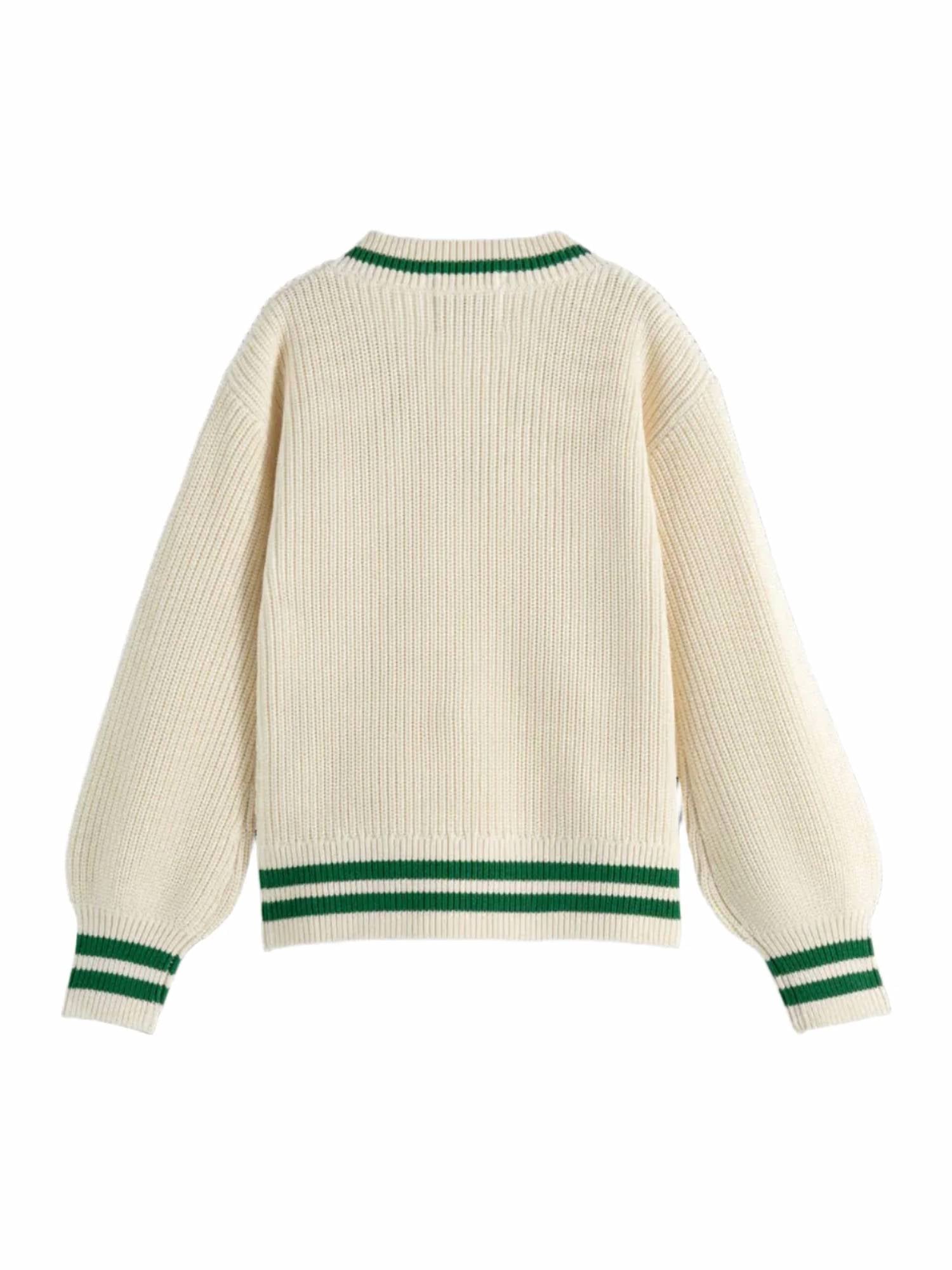 Scotch & Soda - Girls' V-Neck Embroidered Pullover Sweater