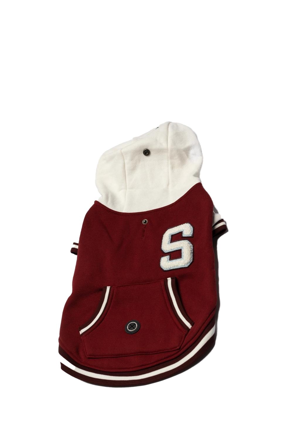 Silver Paw Otis Hoodie Style Varsity Jacket With Snap Closure in burgundy - item - alternate view