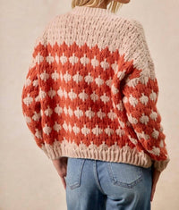 Pol - Textured Sweater Cardigan With Buttoned Closure