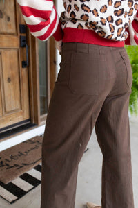 ee:some Wide Leg Pants in brown mocha - women's pants - alternate view