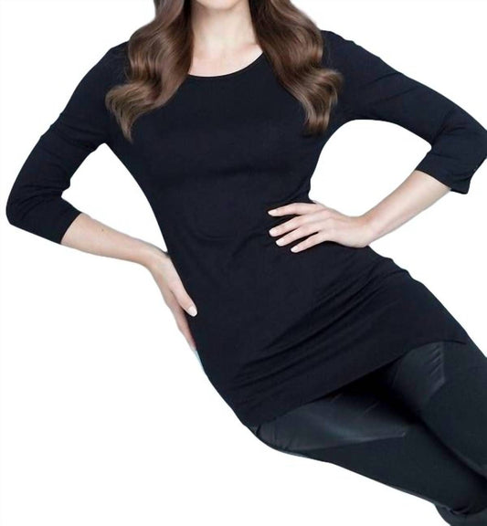 Asymmetrical 3/4 Sleeve Tunic Top