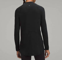 lululemon Swiftly Relaxed Long-length Half Zip Sweatshirt in black - women's long sleeve top - detail view