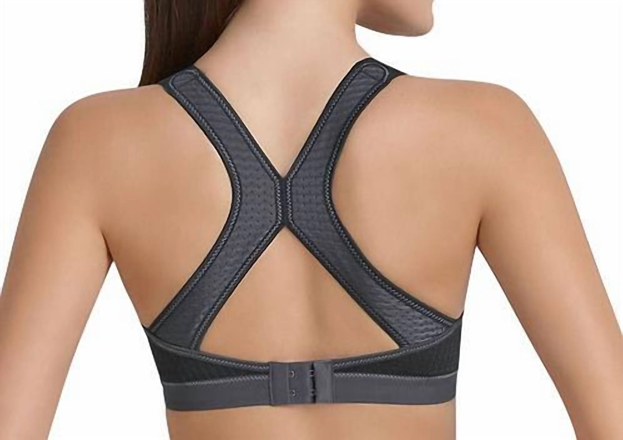 Anita Active Dynamix Star Racerback Sports Bra in anthracite - women's intimate - detail view