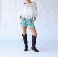 Free People - Bali Midnight Rain Lace Trim Top