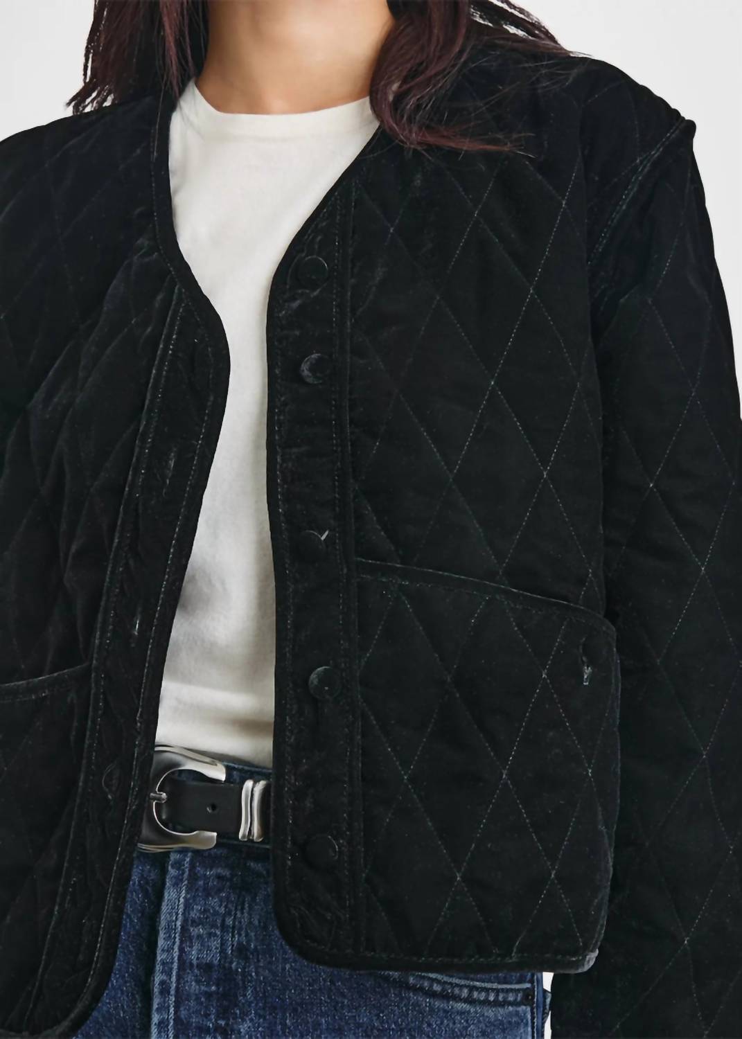 Rails Kiko Boxy Fit Jacket in black velvet - women's jacket - view 4