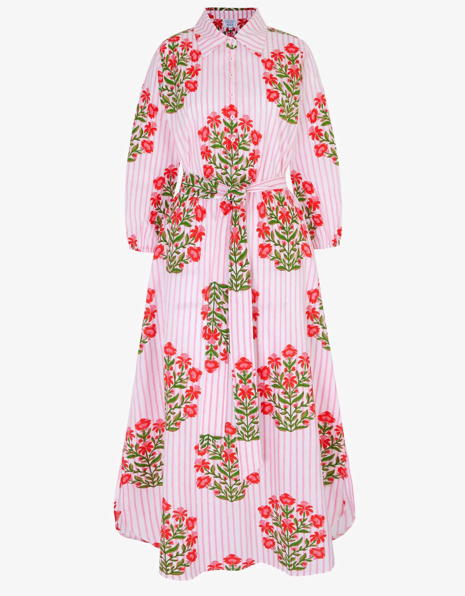Pink City Prints - Pink City Prints Poppy Stripe Corfu Dress