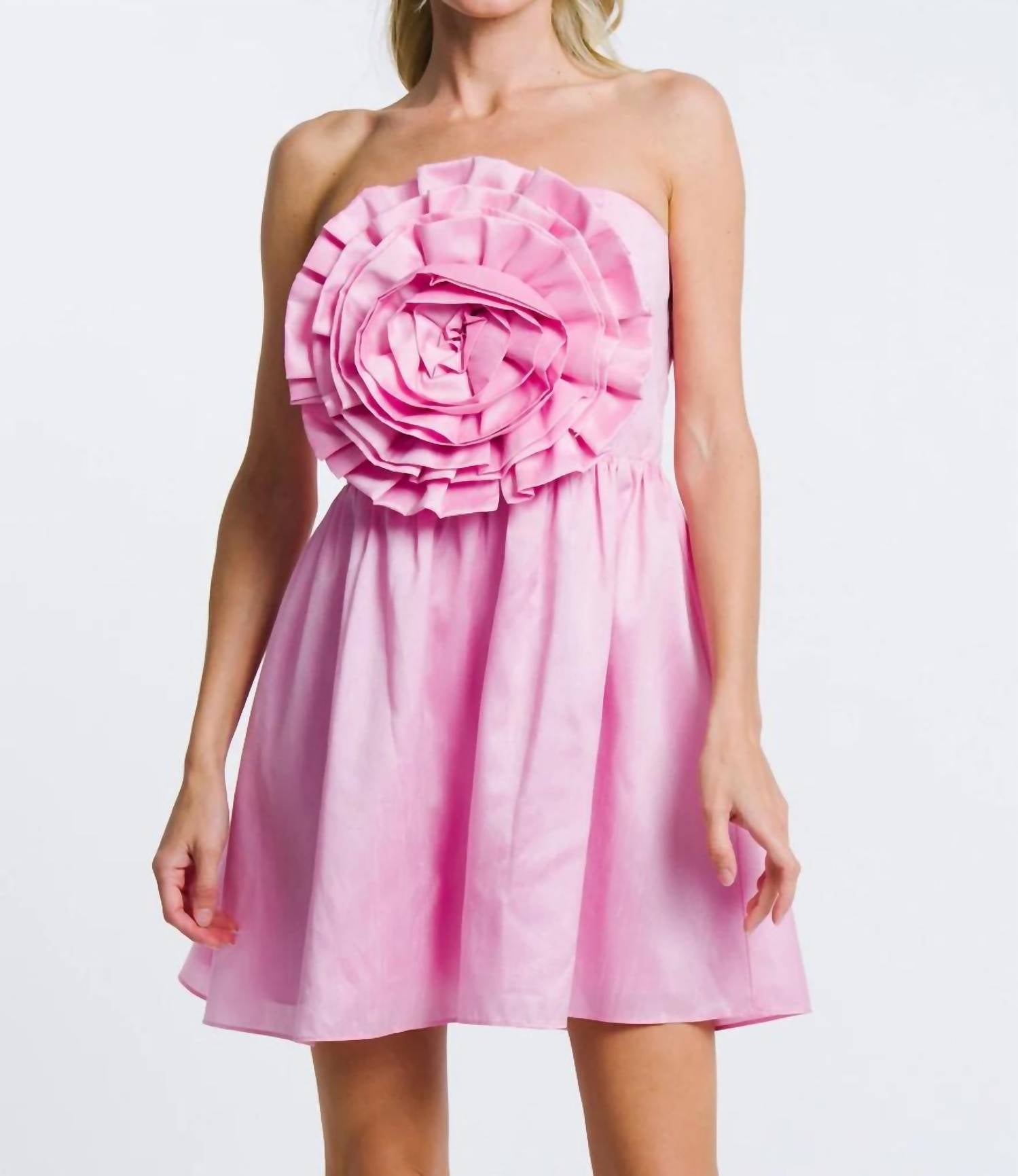 Ciebon - Mischa 3D Flower strapless Dress