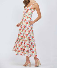Fate Cut Out Tie Front Floral Maxi Dress in cream - women's dress - view 4