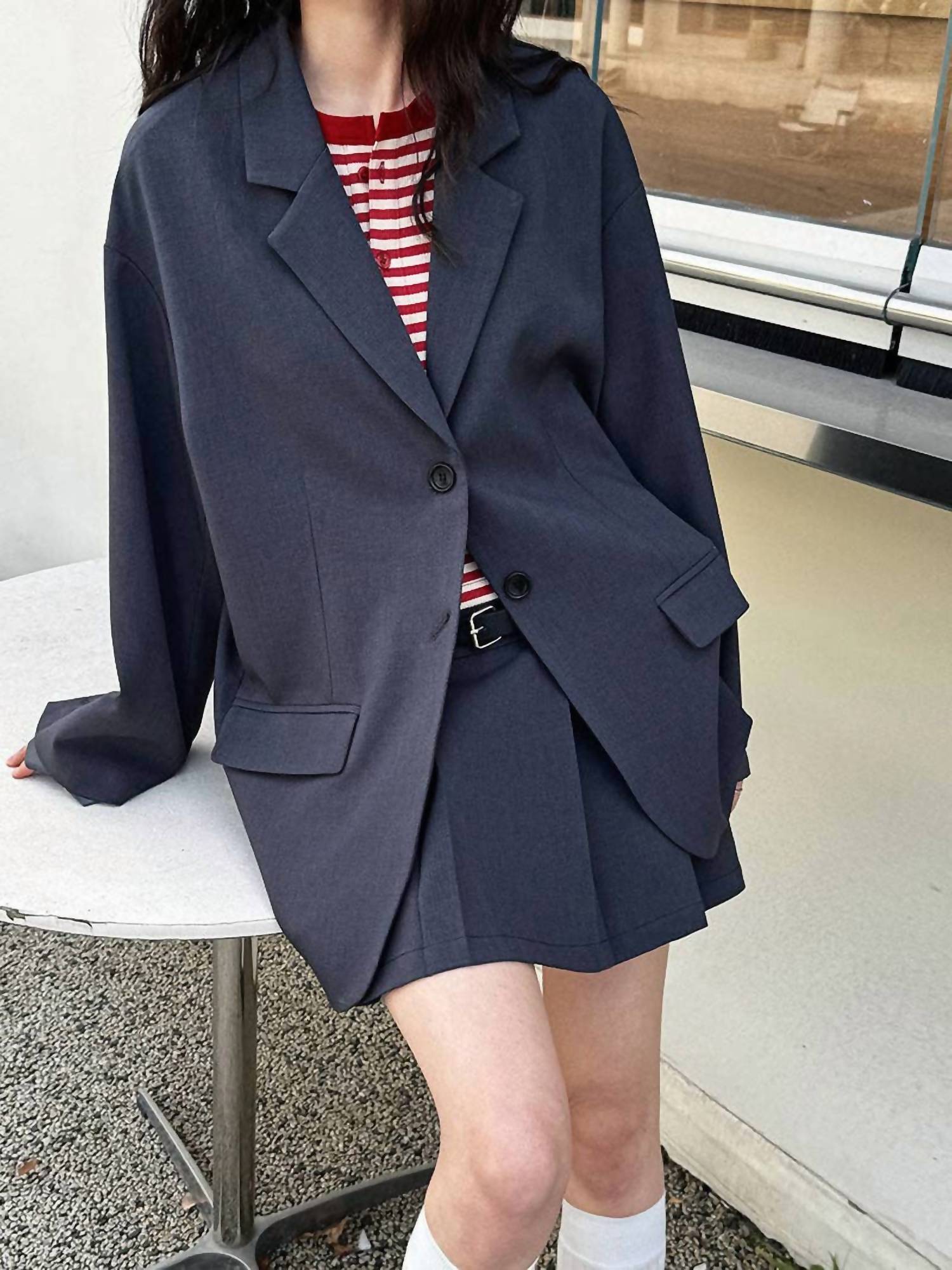Marayn - Blazer Pleated Skirt Set