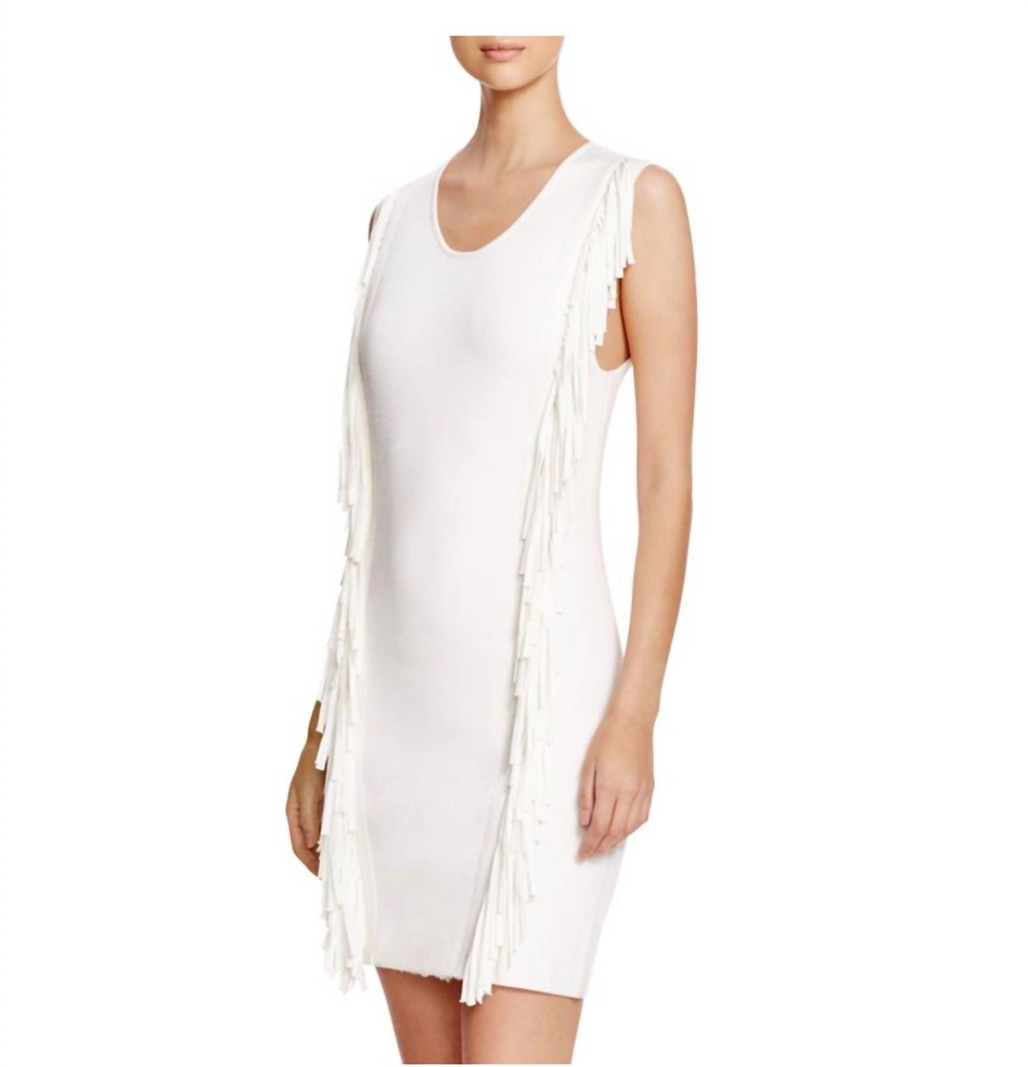 REBECCA MINKOFF Bailando Fringe Dress in 3331 chalk - women's dress - alternate view
