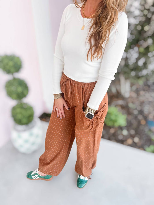 Easel - Women's Bark Loom Textured Woven Pants