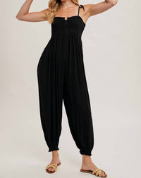BluIvy Shoulder Tie Jumpsuit in black - women's pants