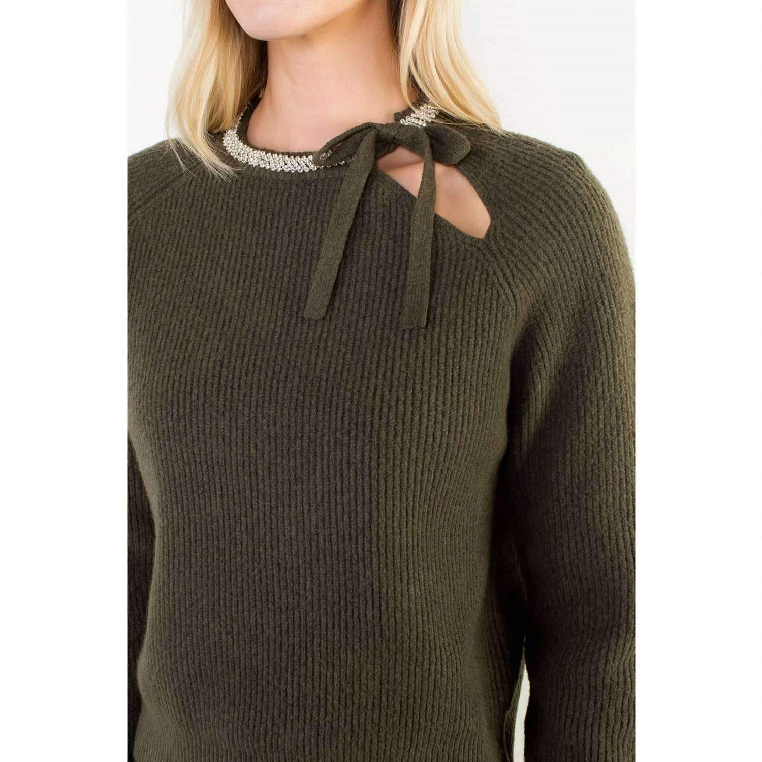 Thml - Jeweled Neck & Ties Sweater
