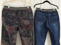 TEMPO PARIS Women's Reversible pants in navy denim floral - women's pants - view 4