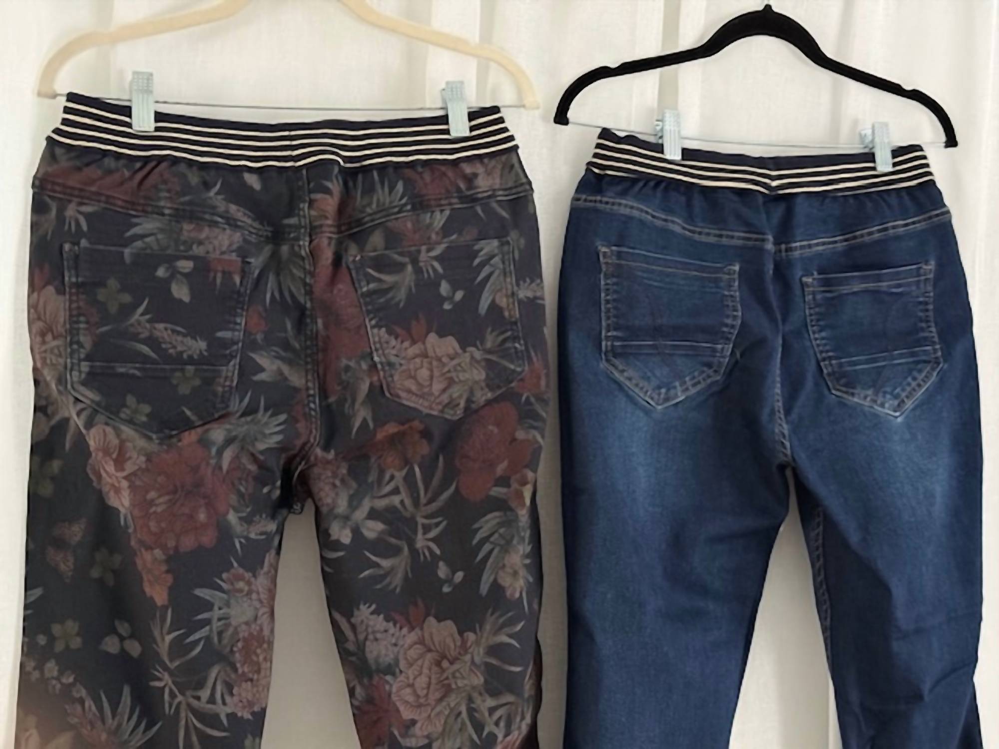 TEMPO PARIS Women's Reversible pants in navy denim floral - women's pants - view 4