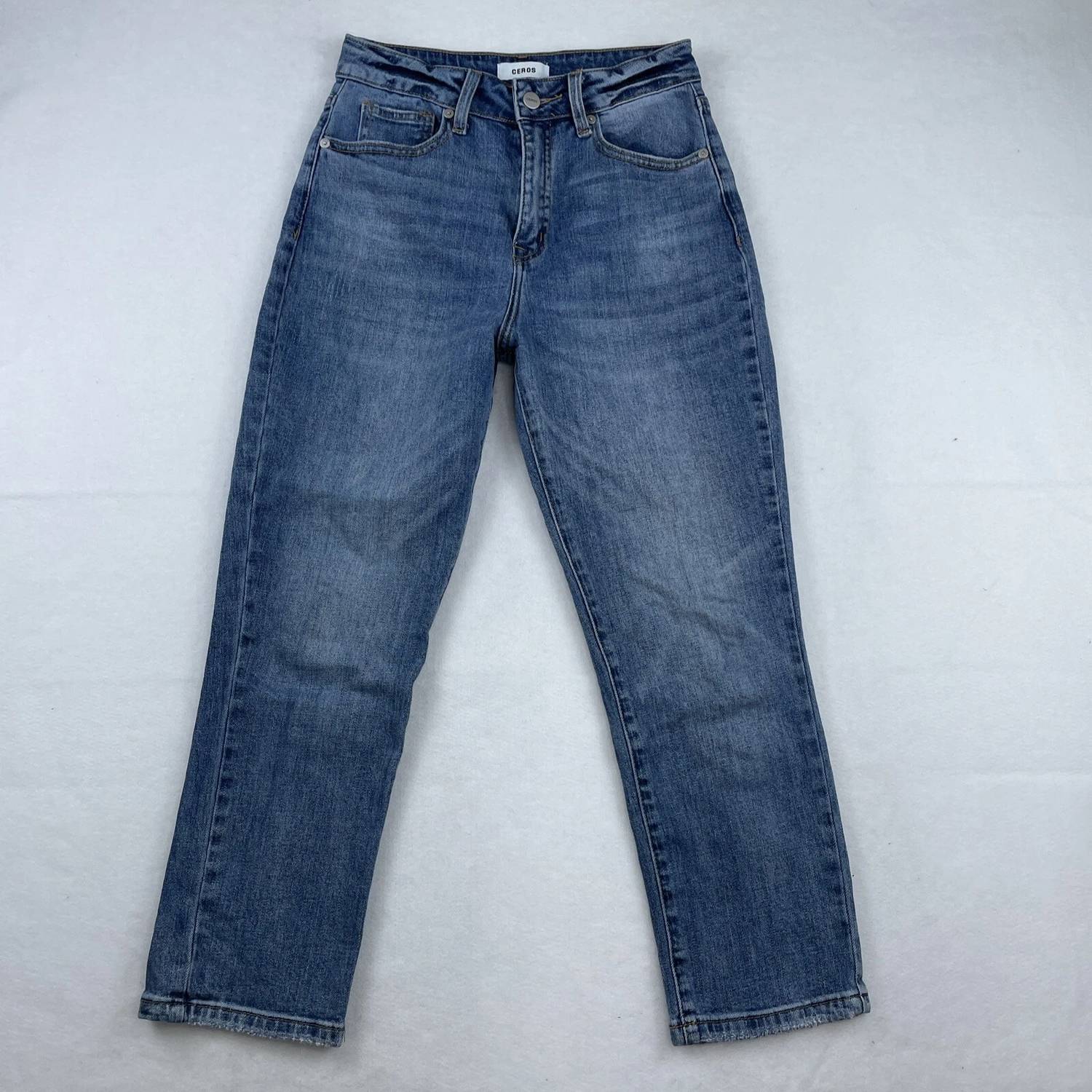 Ceros - Women's Cropped High Rise Straight Jean - Plus