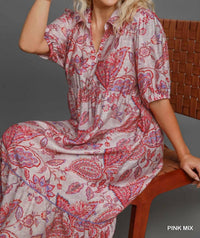 Umgee - Floral Tiered Midi Dress - Plus