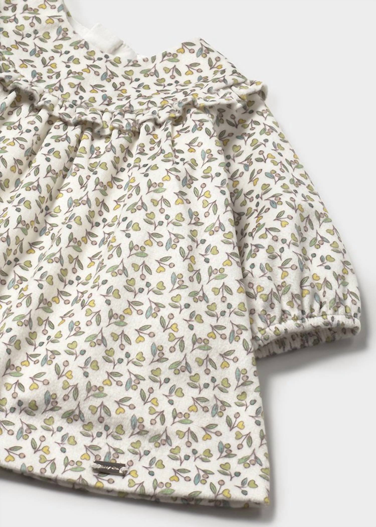 Mayoral - Girls Printed Velvet Dress
