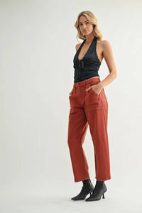 Just Black Denim - Utility Seamed Barrel Jean