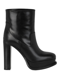 Alexander McQueen Women's Leather Heeled Boots in black - women's shoe