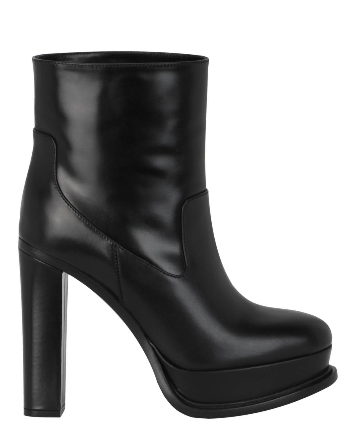 Alexander McQueen Women's Leather Heeled Boots in black - women's shoe