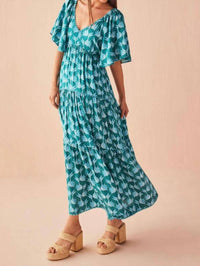 OMIKA Holis Maxi Dress in nicobar mantis - women's dress - detail view