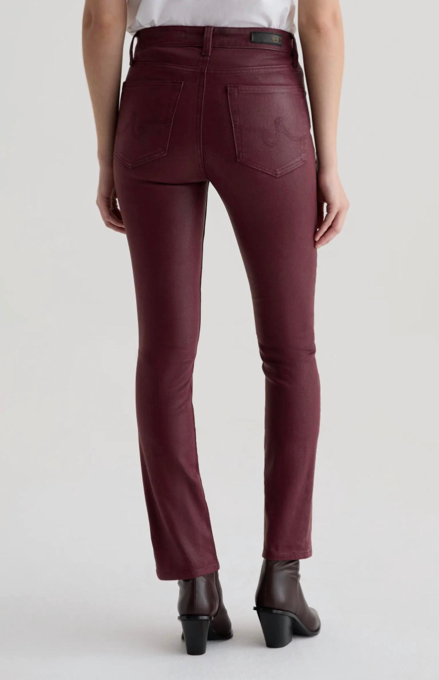 AG Jeans Mari Straight Leg Jean in winery - women's jeans - detail view