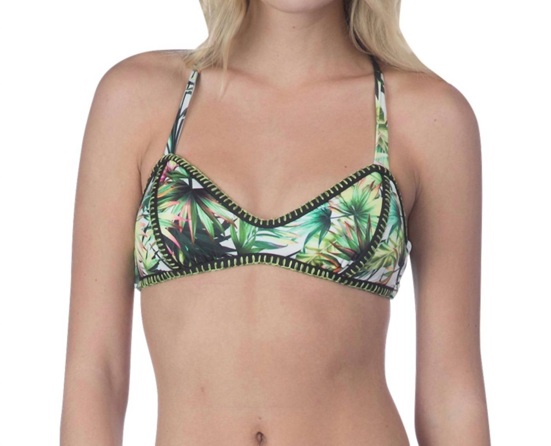 Lucky Brand - Cross Back Bralette Bikini Top