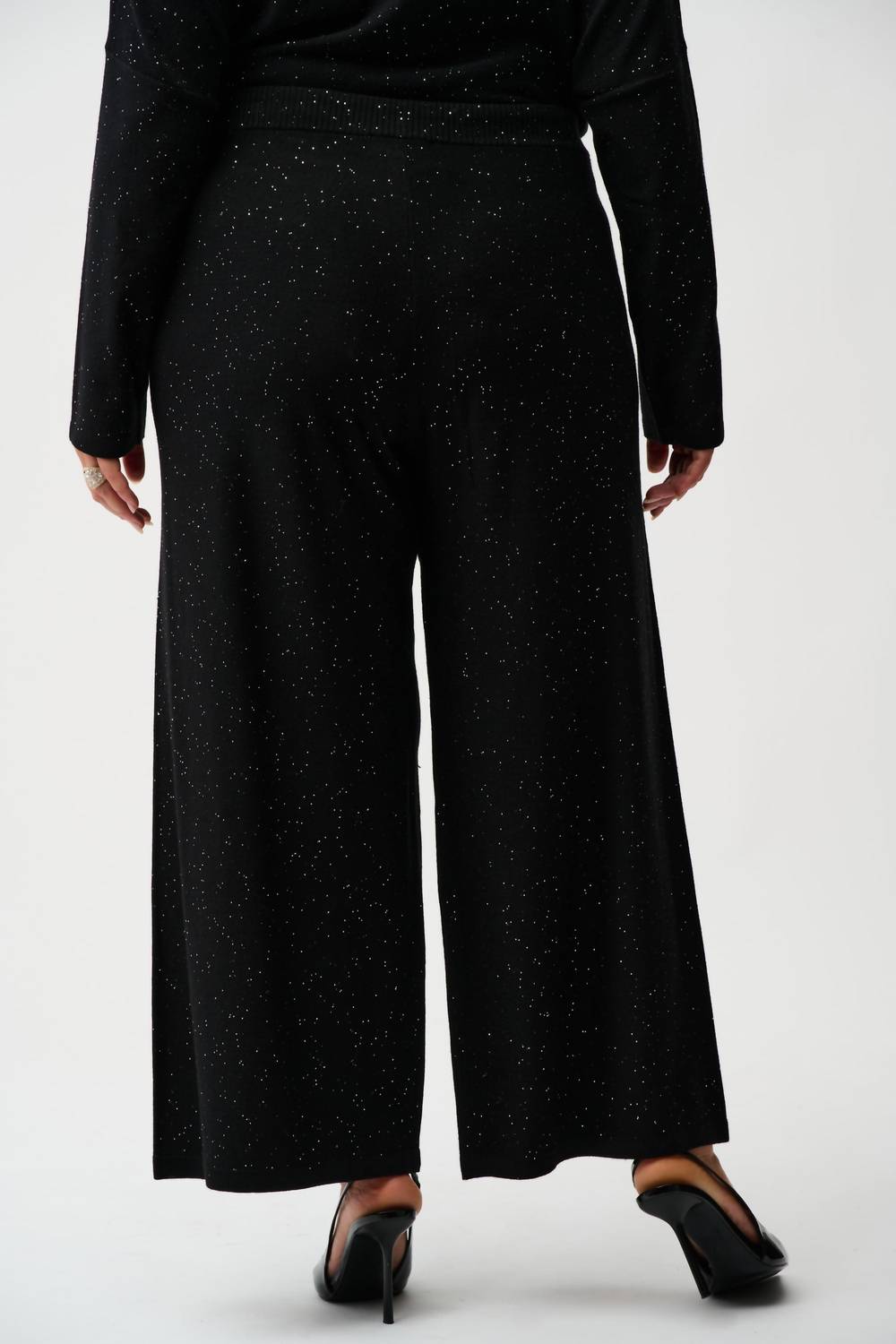 Joseph Ribkoff - Sequined Sweater Knit Culotte Pants