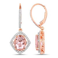 Diana M Jewels - Women's Oval Natural Morganite Stud Earrings (5.53 Ct) - Elegant