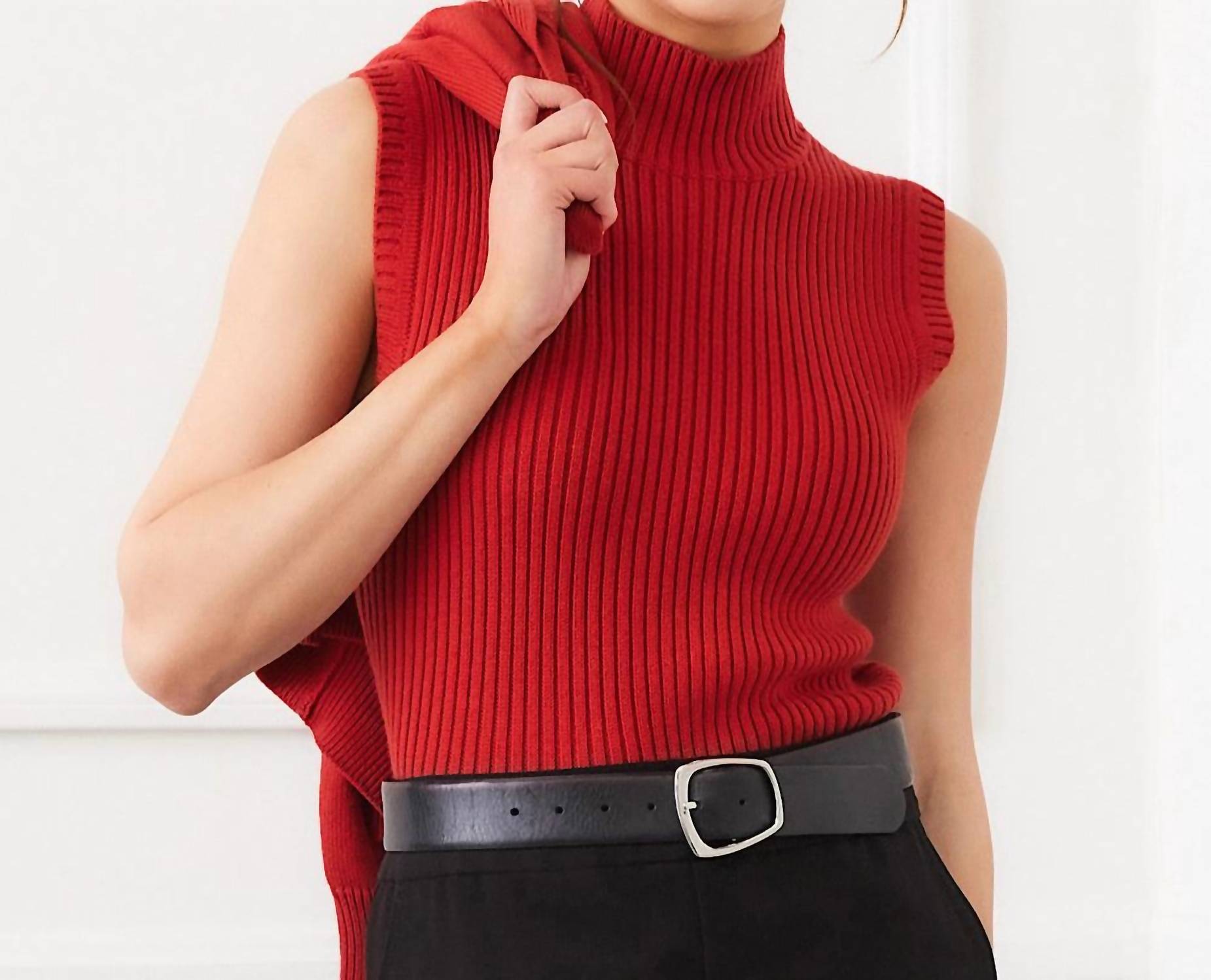 Karen Kane - Ribbed Turtleneck Sweater Tank Top