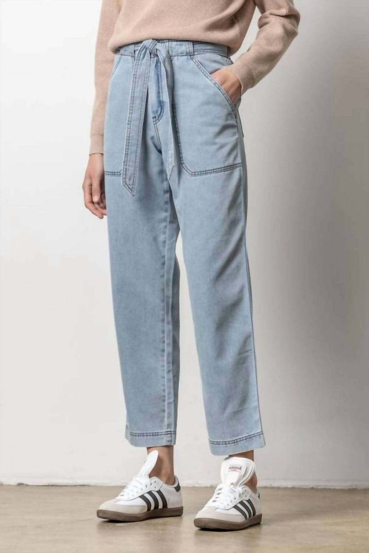 Lilla P - Women's Denim Belted Pant