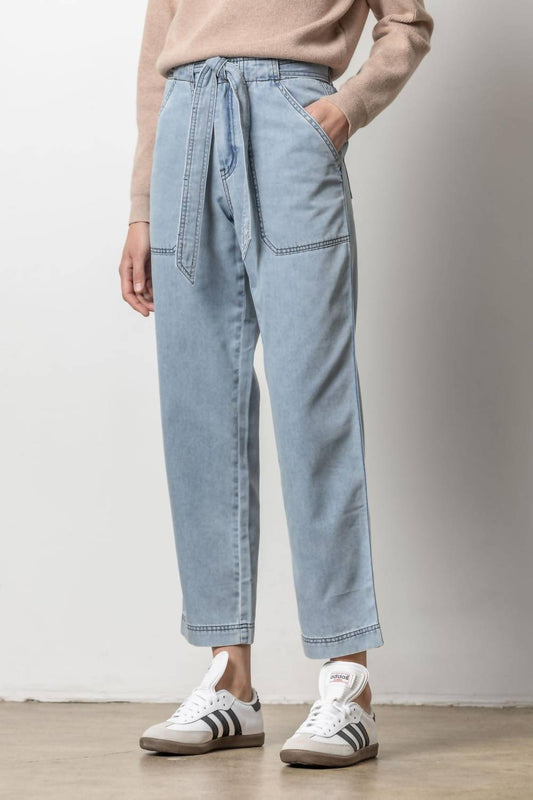 Lilla P - Denim Belted Pant