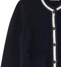 White + Warren - Women's Lofty Cotton Crochet Trim Cardigan