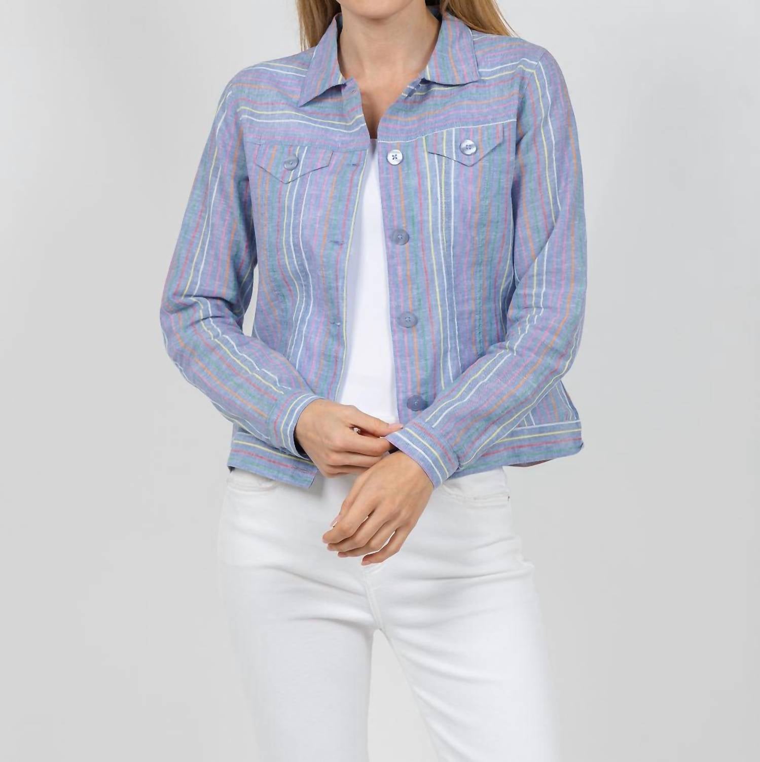 Pure Amici - Striped Linen Jacket