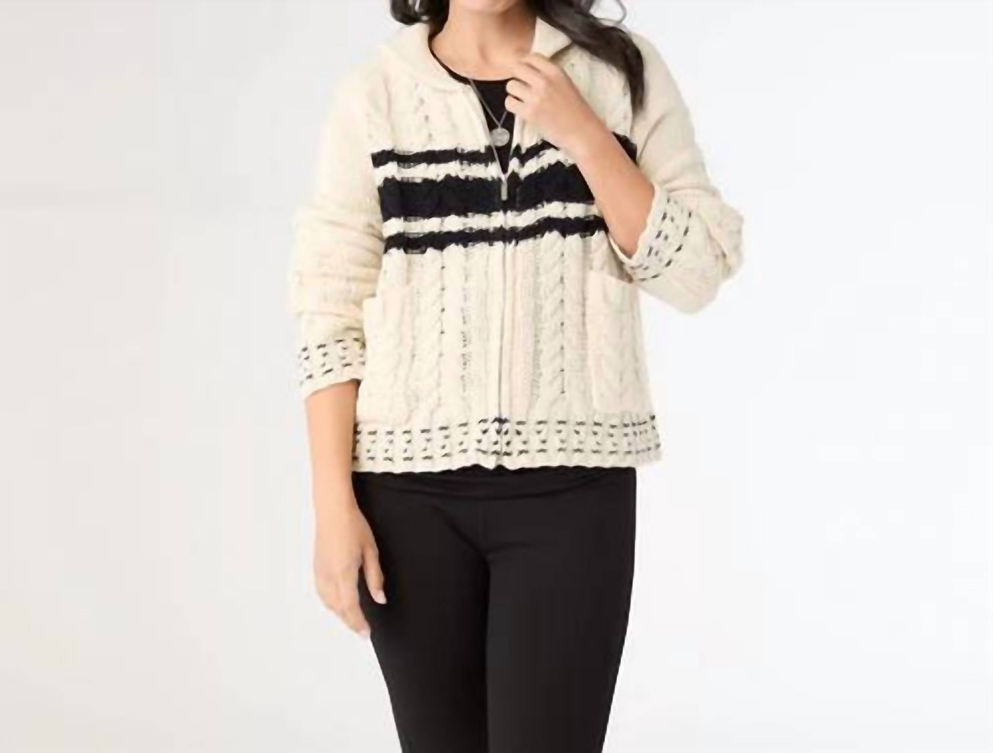 Coco + Carmen - Romilly Collared Zip Front Cardigan