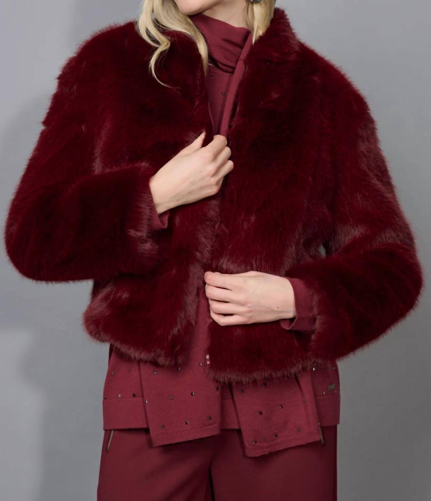 Picadilly - Zip-front Faux Fur Jacket