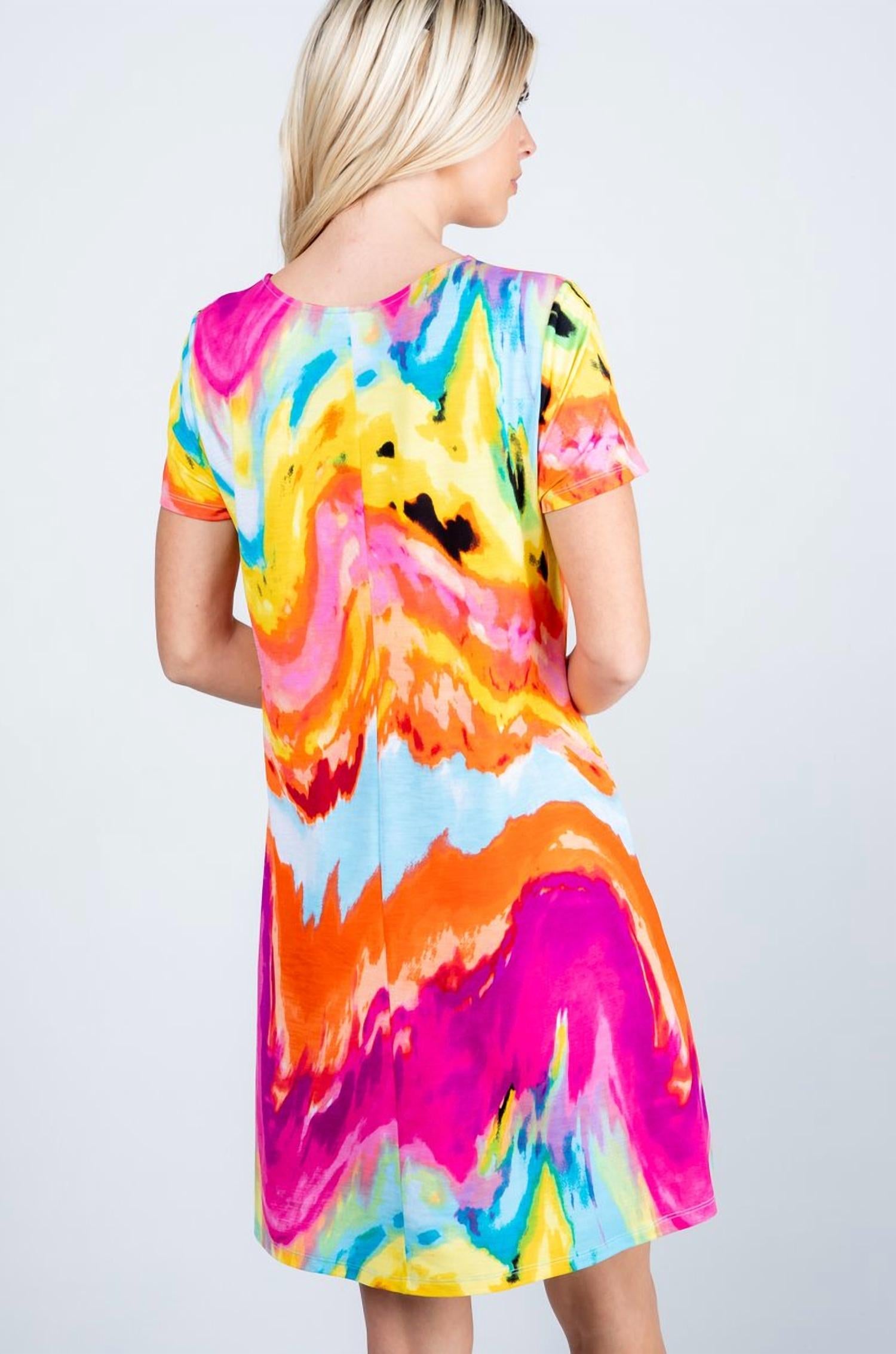 Heimish Usa - Swirling Sunset Swing Dress with Pockets