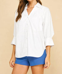 Pinch - V-neck Collar Wide Cuff Shirt